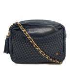 BALLYバリー）の古着「チェーンレザーショルダーバッグ」｜ブラック