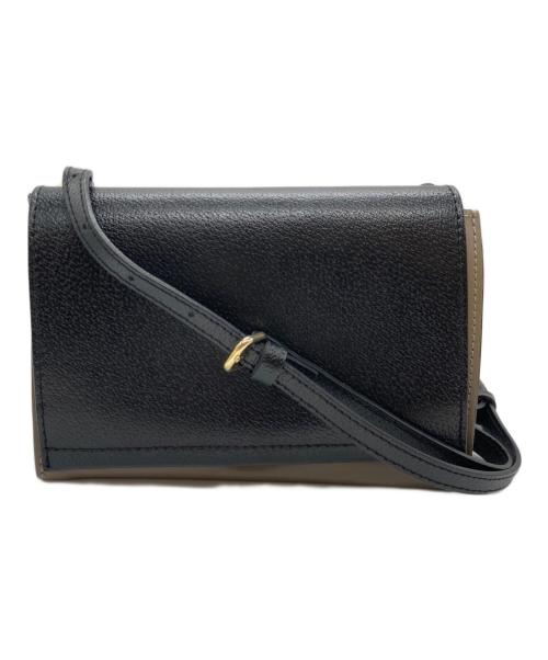 GIANNI CHIARINI（ジャンニ キアリーニ）GIANNI CHIARINI (ジャンニ キアリーニ) レザーショルダーバッグ ブラック×グレー サイズ:-の古着・服飾アイテム