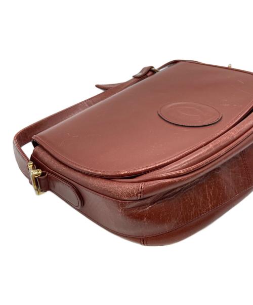 les must de cartier（マストドゥカルティエ）les must de cartier (マストドゥカルティエ) マストライン ヴィンテージフラップレザーショルダーバッグ ボルドー サイズ:-の古着・服飾アイテム