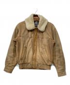BOSSボス）の古着「【ボスジャン】 SUNTORY ORIGINAL DESIGN 古着ファー付きレザージャケット」｜ブラウン