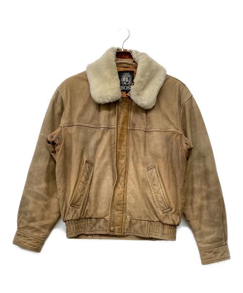 BOSS（ボス）BOSS (ボス) 【ボスジャン】 SUNTORY ORIGINAL DESIGN 古着ファー付きレザージャケット ブラウン サイズ:Mの古着・服飾アイテム