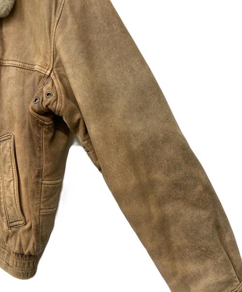 BOSS（ボス）BOSS (ボス) 【ボスジャン】 SUNTORY ORIGINAL DESIGN 古着ファー付きレザージャケット ブラウン サイズ:Mの古着・服飾アイテム