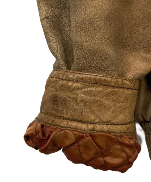 BOSS（ボス）BOSS (ボス) 【ボスジャン】 SUNTORY ORIGINAL DESIGN 古着ファー付きレザージャケット ブラウン サイズ:Mの古着・服飾アイテム