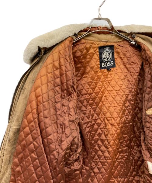 BOSS（ボス）BOSS (ボス) 【ボスジャン】 SUNTORY ORIGINAL DESIGN 古着ファー付きレザージャケット ブラウン サイズ:Mの古着・服飾アイテム