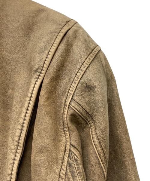 BOSS（ボス）BOSS (ボス) 【ボスジャン】 SUNTORY ORIGINAL DESIGN 古着ファー付きレザージャケット ブラウン サイズ:Mの古着・服飾アイテム