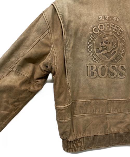 BOSS（ボス）BOSS (ボス) 【ボスジャン】 SUNTORY ORIGINAL DESIGN 古着ファー付きレザージャケット ブラウン サイズ:Mの古着・服飾アイテム