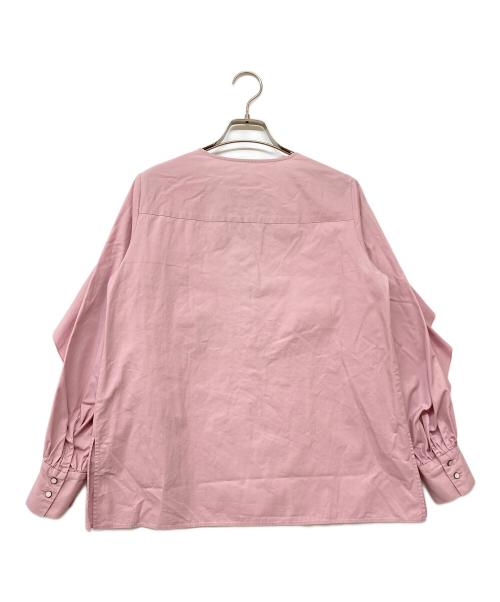 ANAYI（アナイ）ANAYI (アナイ) コンパクトコットンラッフルソデブラウス ピンク サイズ:SIZE 38の古着・服飾アイテム