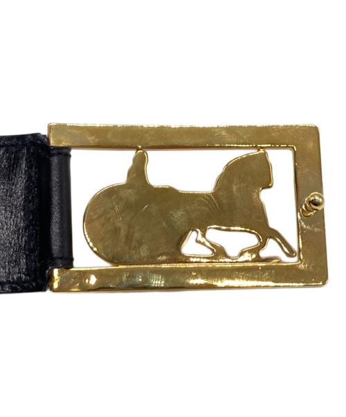 CELINE（セリーヌ）CELINE (セリーヌ) 馬車金具バックルレザーベルト ブラック サイズ:-の古着・服飾アイテム