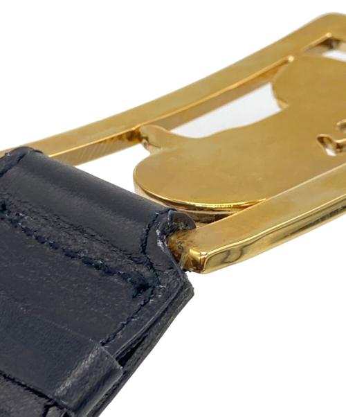 CELINE（セリーヌ）CELINE (セリーヌ) 馬車金具バックルレザーベルト ブラック サイズ:-の古着・服飾アイテム