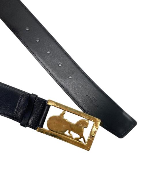 CELINE（セリーヌ）CELINE (セリーヌ) 馬車金具バックルレザーベルト ブラック サイズ:-の古着・服飾アイテム