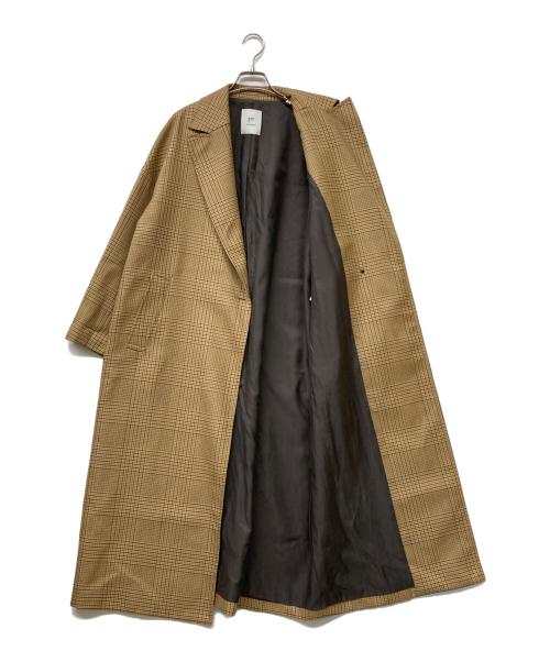1er Arrondissement（プルミエ アロンディスモン）1er Arrondissement (プルミエ アロンディスモン) 1Bウールブレンドグレンチェックコート ブラウン サイズ:-の古着・服飾アイテム