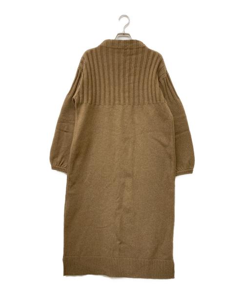 MACPHEE（マカフィー）MACPHEE (マカフィー) エアリーウールビルドネックワンピース ブラウン サイズ:36の古着・服飾アイテム
