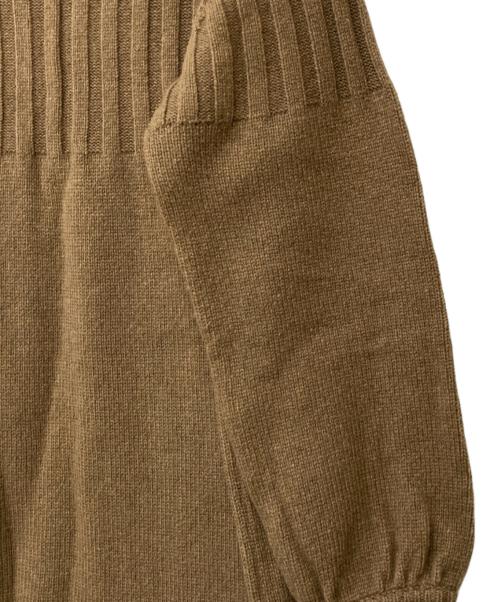 MACPHEE（マカフィー）MACPHEE (マカフィー) エアリーウールビルドネックワンピース ブラウン サイズ:36の古着・服飾アイテム