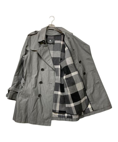 BLACK LABEL CRESTBRIDGE（ブラックレーベル クレストブリッジ）BLACK LABEL CRESTBRIDGE (ブラックレーベル クレストブリッジ) チェックライナー付きベルテッドトレンチコート グレー サイズ:Lの古着・服飾アイテム