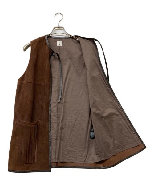 6(ROKU) BEAUTY&YOUTH（ロク ビューティーアンドユース）6(ROKU) BEAUTY&YOUTH (ロク ビューティーアンドユース) SUEDE FRINGE VEST ブラウン サイズ:-の古着・服飾アイテム