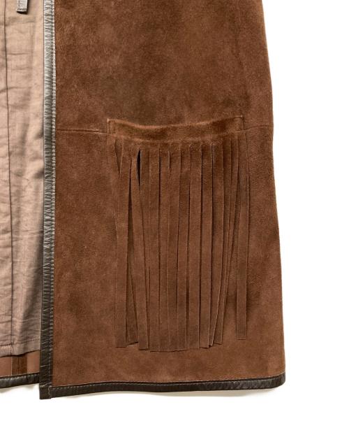 6(ROKU) BEAUTY&YOUTH（ロク ビューティーアンドユース）6(ROKU) BEAUTY&YOUTH (ロク ビューティーアンドユース) SUEDE FRINGE VEST ブラウン サイズ:-の古着・服飾アイテム