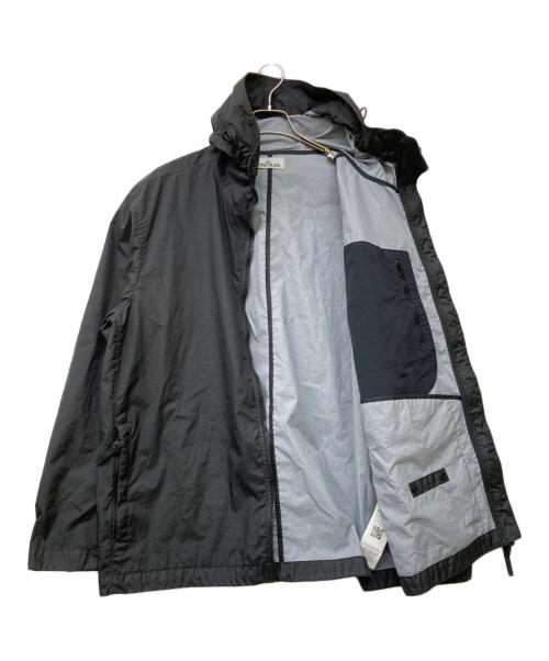 STONE ISLAND（ストーンアイランド）STONE ISLAND (ストーンアイランド) 22SS ガーメントダイコーティングナイロンジップフーディ ブラック サイズ:XXLの古着・服飾アイテム