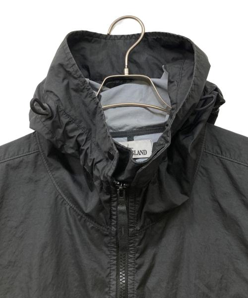 STONE ISLAND（ストーンアイランド）STONE ISLAND (ストーンアイランド) 22SS ガーメントダイコーティングナイロンジップフーディ ブラック サイズ:XXLの古着・服飾アイテム