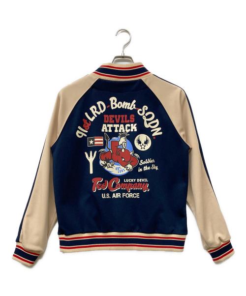 TED COMPANY（テッドカンパニー）TED COMPANY (テッドカンパニー) ジップアップジャージ DEVILS ATTACK ベージュ×ネイビー サイズ:Mの古着・服飾アイテム