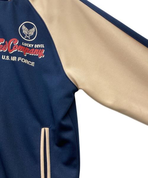 TED COMPANY（テッドカンパニー）TED COMPANY (テッドカンパニー) ジップアップジャージ DEVILS ATTACK ベージュ×ネイビー サイズ:Mの古着・服飾アイテム