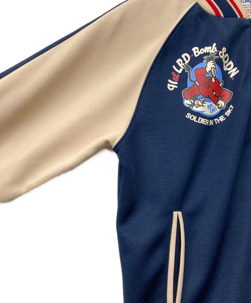 TED COMPANY（テッドカンパニー）TED COMPANY (テッドカンパニー) ジップアップジャージ DEVILS ATTACK ベージュ×ネイビー サイズ:Mの古着・服飾アイテム