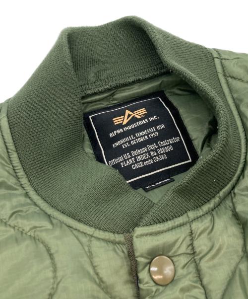 ALPHA（アルファ）ALPHA (アルファ) リブキルトジャケット パッチドWAPPEN グリーン サイズ:ＸＬの古着・服飾アイテム