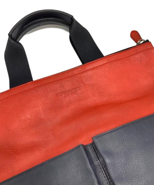 COACH（コーチ）COACH (コーチ) FOLDOVER TOTE レッド×ネイビー サイズ:-の古着・服飾アイテム