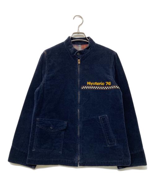 Hysteric Glamour（ヒステリックグラマー）Hysteric Glamour (ヒステリックグラマー) 90s ベロアライダースジャケット ネイビー サイズ:Freeの古着・服飾アイテム