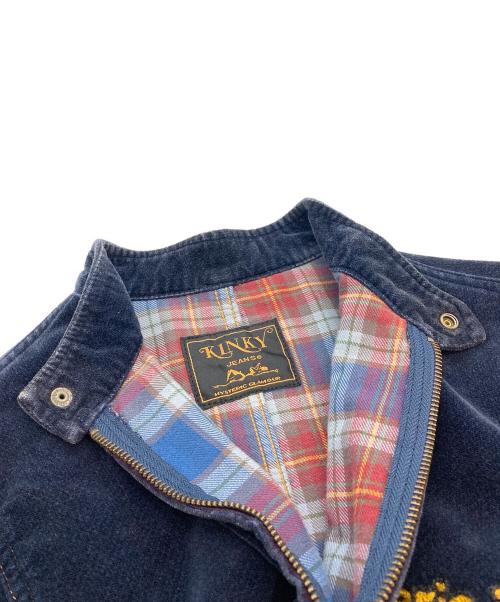 Hysteric Glamour（ヒステリックグラマー）Hysteric Glamour (ヒステリックグラマー) 90s ベロアライダースジャケット ネイビー サイズ:Freeの古着・服飾アイテム