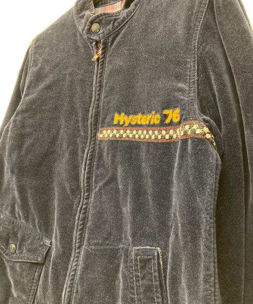 Hysteric Glamour（ヒステリックグラマー）Hysteric Glamour (ヒステリックグラマー) 90s ベロアライダースジャケット ネイビー サイズ:Freeの古着・服飾アイテム
