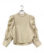 TODAYFULトゥデイフル）の古着「Openshoulder Jacquard Blouse」｜アイボリー