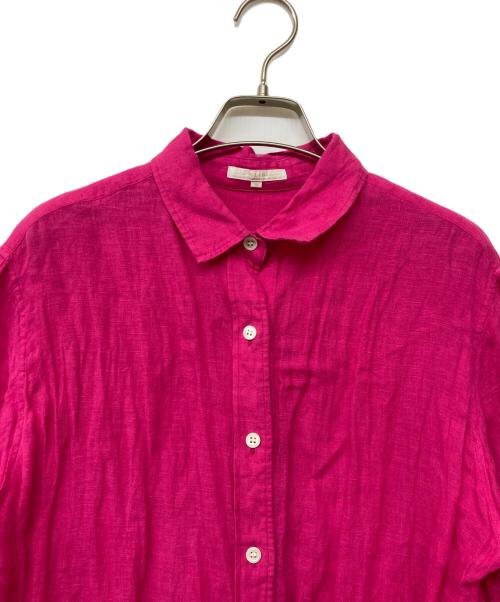 23区（ニジュウサンク）23区 (ニジュウサンク) LIBECO ベーシック シャツ ショッキングピンク サイズ:SIZE 38の古着・服飾アイテム