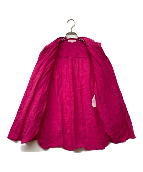 23区（ニジュウサンク）23区 (ニジュウサンク) LIBECO ベーシック シャツ ショッキングピンク サイズ:SIZE 38の古着・服飾アイテム