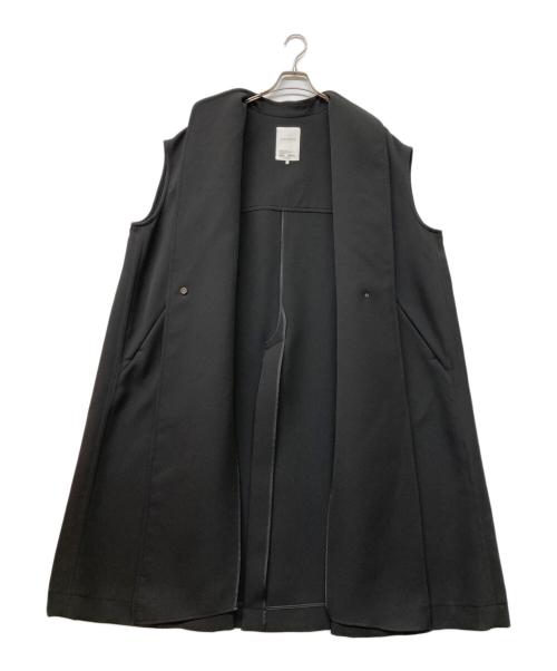 ELENDEEK（エレンディーク）ELENDEEK (エレンディーク) TRIPLE CLOTH LONG GILET(トリプル・クロス・ロング・ジレ) ブラック サイズ:Fの古着・服飾アイテム