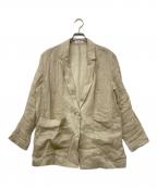SALON adam et rope'サロンアダムエロペ）の古着「シアーリネンオーバージャケット」｜ベージュ