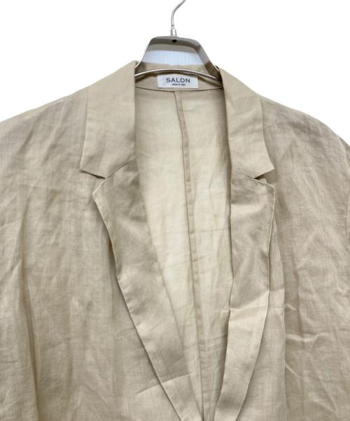 SALON adam et rope'（サロンアダムエロペ）SALON adam et rope' (サロンアダムエロペ) シアーリネンオーバージャケット ベージュ サイズ:Mの古着・服飾アイテム