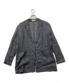 SALON adam et rope'サロンアダムエロペ）の古着「シアーリネンオーバージャケット」｜ブラック