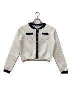 L'AUBE BLANCローブ ブラン）の古着「ニットカーディガン」｜ホワイト