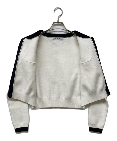 L'AUBE BLANC（ローブ ブラン）L'AUBE BLANC (ローブ ブラン) ニットカーディガン ホワイト サイズ:FREEの古着・服飾アイテム