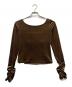 L'AUBE BLANC (ローブ ブラン) Sharp Neck Velour Tops ブラウン サイズ:FREE 未使用品：8000円