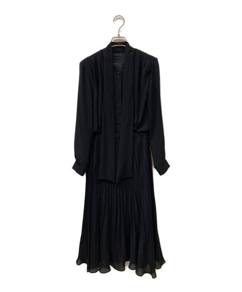 ROPE（ロペ）ROPE (ロペ) 24SS ジョーゼット シフォンプリーツワンピース【セレモニー対応】 ネイビー サイズ:36の古着・服飾アイテム