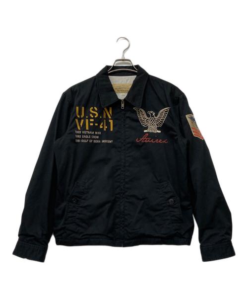 AVIREX（アヴィレックス）AVIREX (アヴィレックス) 刺繍ジップジャケット ブラック サイズ:Lの古着・服飾アイテム