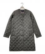 ）の古着「ノーカラーキルティングコート」｜グレー