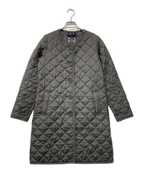 LAVENHAM（ラベンハム）LAVENHAM (ラベンハム) ノーカラーキルティングコート グレー サイズ:36の古着・服飾アイテム
