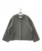 ）の古着「パール釦コクーンニットジャケット」｜グレー