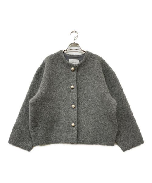 Rirandture（リランドチュール）Rirandture (リランドチュール) パール釦コクーンニットジャケット グレー サイズ:22の古着・服飾アイテム