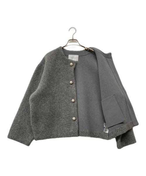 Rirandture（リランドチュール）Rirandture (リランドチュール) パール釦コクーンニットジャケット グレー サイズ:22の古着・服飾アイテム
