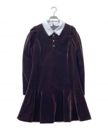 Rirandture（リランドチュール）の古着「ベルベットカラーミニワンピース」｜ブラウン