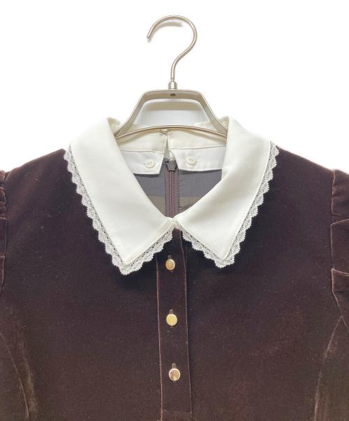 Rirandture（リランドチュール）Rirandture (リランドチュール) ベルベットカラーミニワンピース ブラウン サイズ:2の古着・服飾アイテム