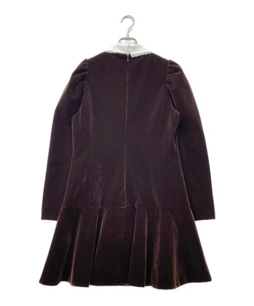 Rirandture（リランドチュール）Rirandture (リランドチュール) ベルベットカラーミニワンピース ブラウン サイズ:2の古着・服飾アイテム